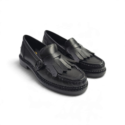 Mocassini Donna con Frange in Pelle Nera | Taj 1522 BLACK Taj 