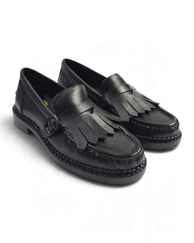 Mocassini Donna con Frange in Pelle Nera | Taj 1522 BLACK Taj 
