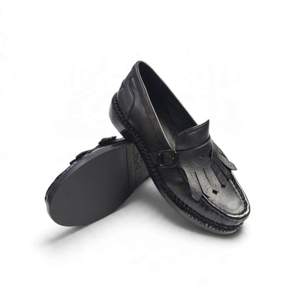 Mocassini Donna con Frange in Pelle Nera | Taj 1522 BLACK Taj 