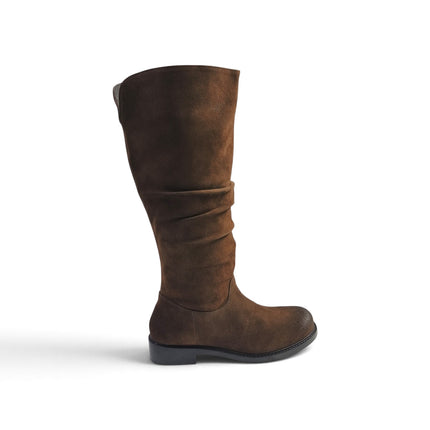Stivale Donna con Tacco Basso in Camoscio Marrone Noce | Taj 1569 NOCE Taj 