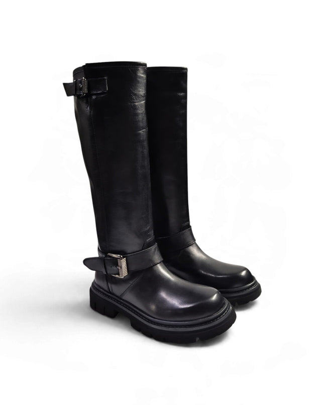 Stivale Combat Donna in Pelle Nera | Taj 1580 BLACK Taj 