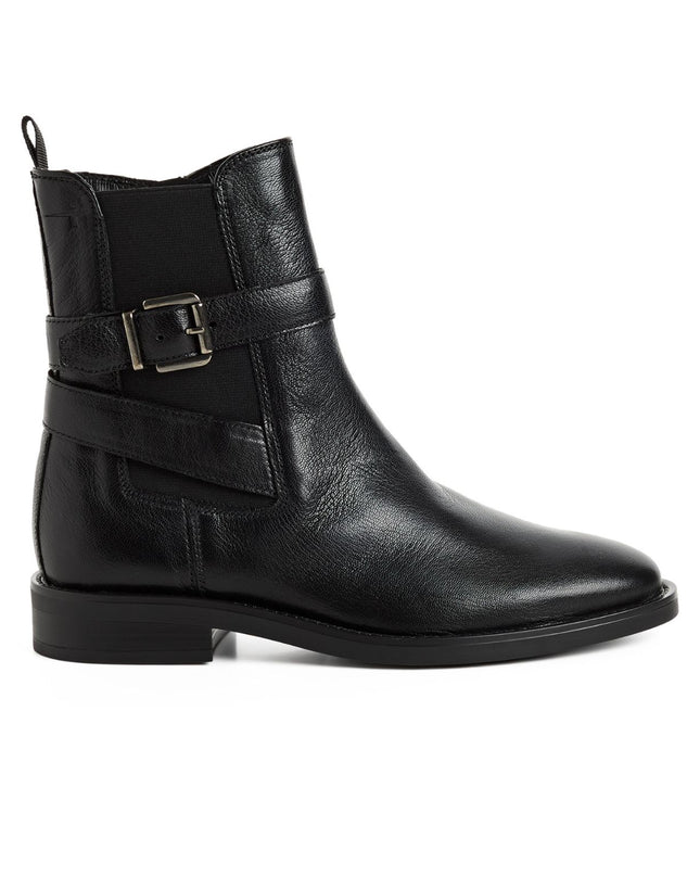 Tamaris Stivaletti Tronchetti Donna con Tacco Basso in Pelle Nera 25011-47 BLACK 001 Tamaris 