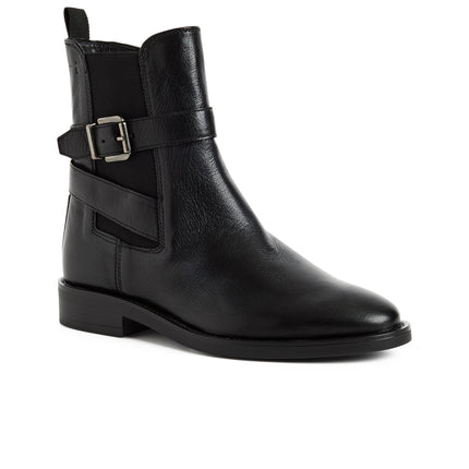 Tamaris Stivaletti Tronchetti Donna con Tacco Basso in Pelle Nera 25011-47 BLACK 001 Tamaris 