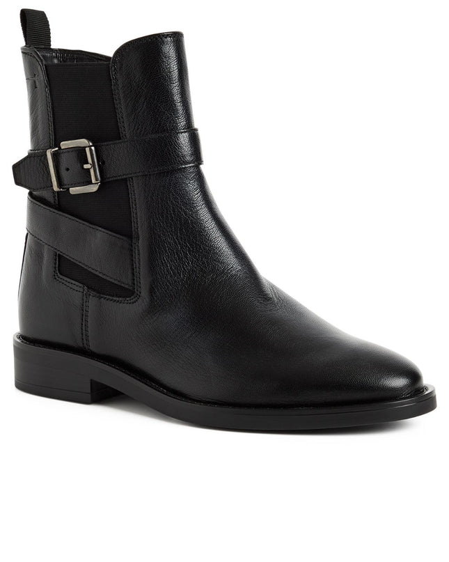 Tamaris Stivaletti Tronchetti Donna con Tacco Basso in Pelle Nera 25011-47 BLACK 001 Tamaris 