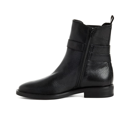 Tamaris Stivaletti Tronchetti Donna con Tacco Basso in Pelle Nera 25011-47 BLACK 001 Tamaris 