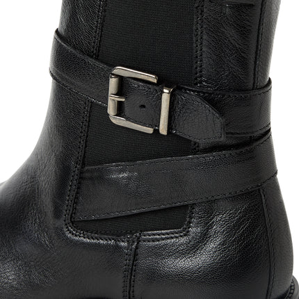 Tamaris Stivaletti Tronchetti Donna con Tacco Basso in Pelle Nera 25011-47 BLACK 001 Tamaris 