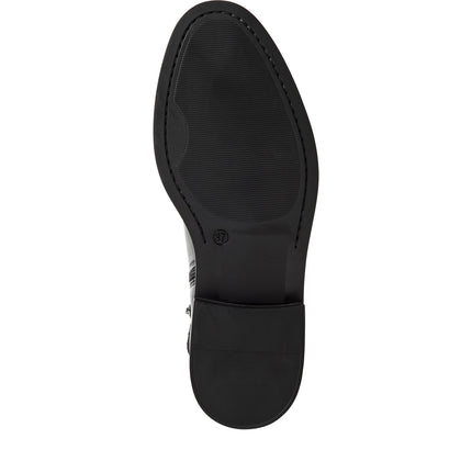 Tamaris Stivaletti Tronchetti Donna con Tacco Basso in Pelle Nera 25011-47 BLACK 001 Tamaris 