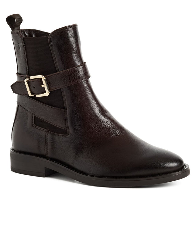 Tamaris Stivaletti Tronchetti Donna con Tacco Basso in Pelle Marrone 25011-47 MOCCA 304 Tamaris 