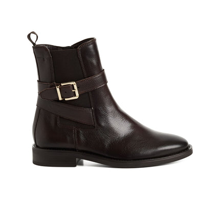 Tamaris Stivaletti Tronchetti Donna con Tacco Basso in Pelle Marrone 25011-47 MOCCA 304 Tamaris 