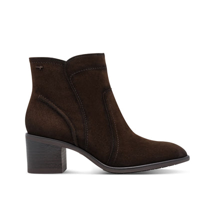 Stivaletti Tronchetto Donna con Tacco in Camoscio Testa di Moro | Tamaris 25313-47 MOCCA 304 Tamaris 