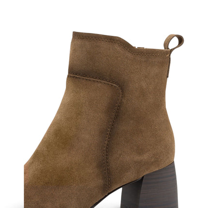 Tamaris Stivaletti Tronchetto Donna con Tacco in Camoscio Cuoio 25313-47 TAN 435 Tamaris 