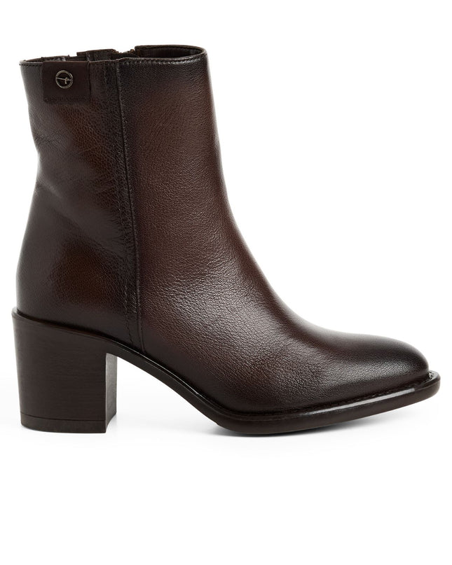 Tamaris Stivaletti Tronchetti Donna con Tacco in Pelle Marrone 25318-45 MOCCA 304 Tamaris 