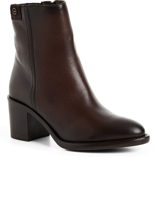 Tamaris Stivaletti Tronchetti Donna con Tacco in Pelle Marrone 25318-45 MOCCA 304 Tamaris 