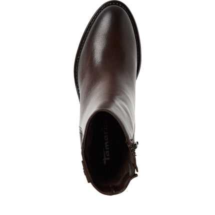 Tamaris Stivaletti Tronchetti Donna con Tacco in Pelle Marrone 25318-45 MOCCA 304 Tamaris 