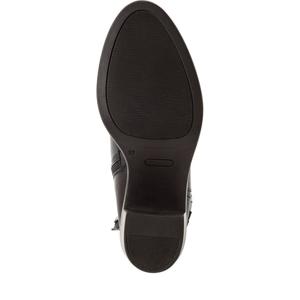 Tamaris Stivaletti Tronchetti Donna con Tacco in Pelle Marrone 25318-45 MOCCA 304 Tamaris 
