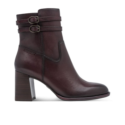 Stivaletti Tronchetti Donna con Tacco in Pelle Bordeaux | Tamaris 25390-47 MERLOT 537 Tamaris 