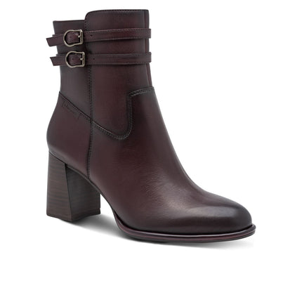 Stivaletti Tronchetti Donna con Tacco in Pelle Bordeaux | Tamaris 25390-47 MERLOT 537 Tamaris 