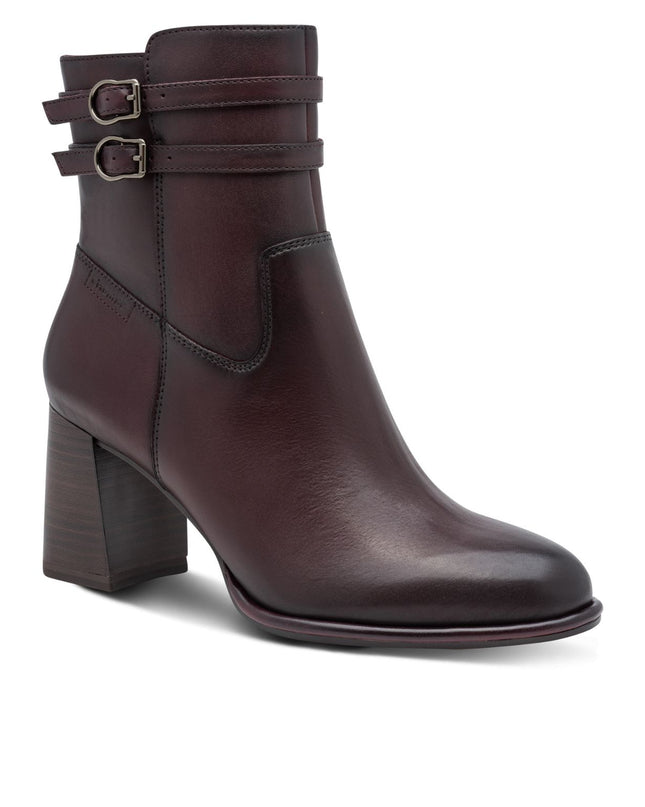 Stivaletti Tronchetti Donna con Tacco in Pelle Bordeaux | Tamaris 25390-47 MERLOT 537 Tamaris 