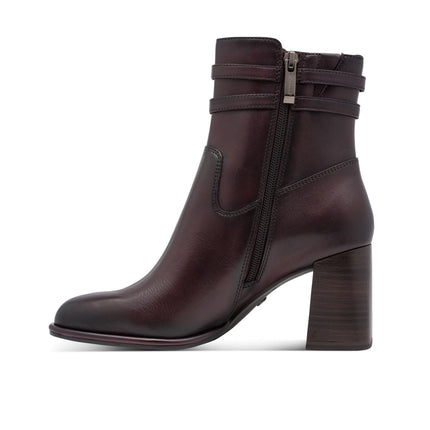Stivaletti Tronchetti Donna con Tacco in Pelle Bordeaux | Tamaris 25390-47 MERLOT 537 Tamaris 
