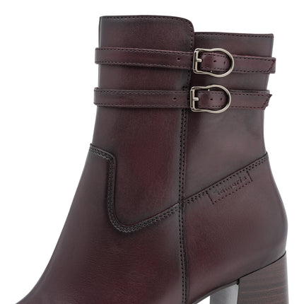 Stivaletti Tronchetti Donna con Tacco in Pelle Bordeaux | Tamaris 25390-47 MERLOT 537 Tamaris 
