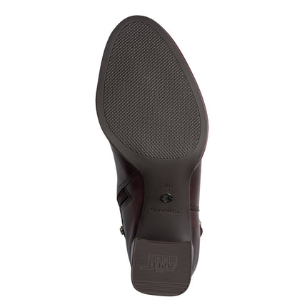 Stivaletti Tronchetti Donna con Tacco in Pelle Bordeaux | Tamaris 25390-47 MERLOT 537 Tamaris 