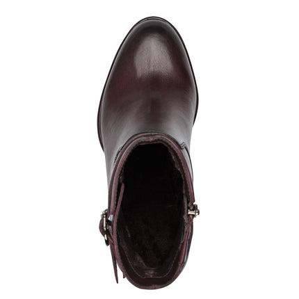 Stivaletti Tronchetti Donna con Tacco in Pelle Bordeaux | Tamaris 25390-47 MERLOT 537 Tamaris 