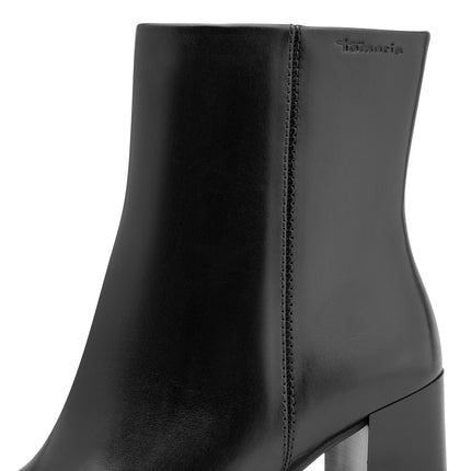 Stivaletti Tronchetti Donna a Punta con Tacco Alto in Pelle Nera | Tamaris 25394-47 BLACK 001 Tamaris 