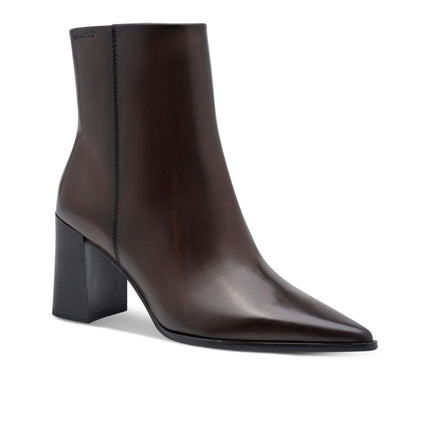 Stivaletti Tronchetti Donna a Punta con Tacco Alto in Pelle Mogano | Tamaris 25394-47 MAHOGANY Tamaris 