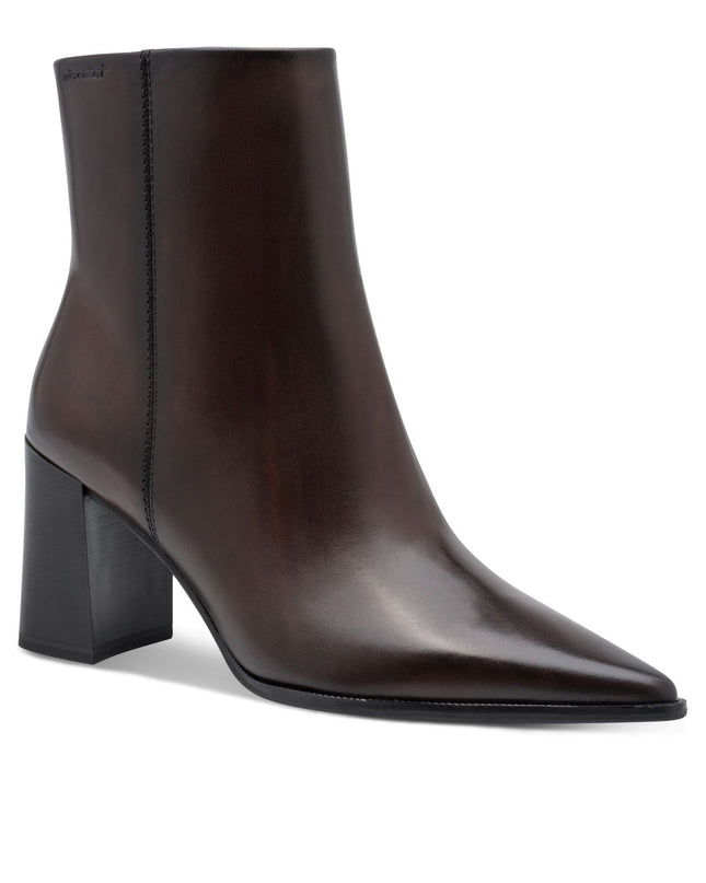 Stivaletti Tronchetti Donna a Punta con Tacco Alto in Pelle Mogano | Tamaris 25394-47 MAHOGANY Tamaris 