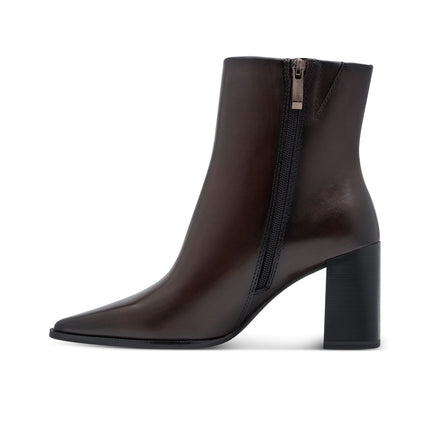 Stivaletti Tronchetti Donna a Punta con Tacco Alto in Pelle Mogano | Tamaris 25394-47 MAHOGANY Tamaris 