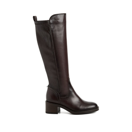 Stivali Donna con Gambale Elasticizzato in Pelle Moro | Tamaris 25508-47 MOCCA 304 Tamaris 