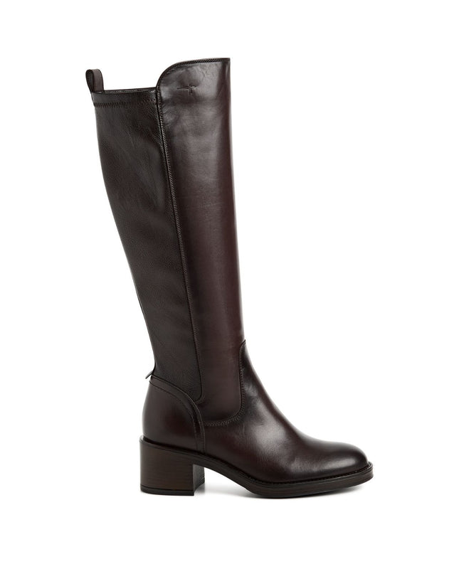 Stivali Donna con Gambale Elasticizzato in Pelle Moro | Tamaris 25508-47 MOCCA 304 Tamaris 