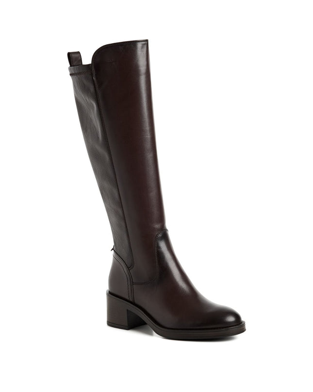 Stivali Donna con Gambale Elasticizzato in Pelle Moro | Tamaris 25508-47 MOCCA 304 Tamaris 