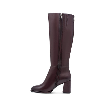Tamaris Stivali Donna con Tacco in Pelle Bordò 25515-41 BURGUNDY 585 Tamaris 