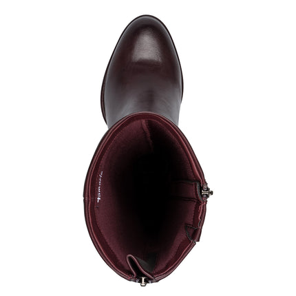 Tamaris Stivali Donna con Tacco in Pelle Bordò 25515-41 BURGUNDY 585 Tamaris 