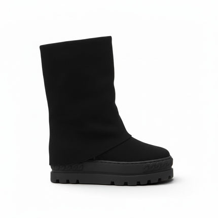 Tsakiris Mallas Stivali Donna Double Face con Risvolto e Zeppa in Camoscio Nero 622 NINA DOUBLE FACE SUEDE BLACK Tsakiris Mallas 