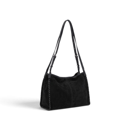 Borsa Tracolla Donna in Camoscio Nero | Exe Tsakiris Mallas 83383 BLACK Tsakiris Mallas 