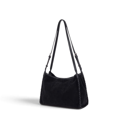 Borsa Tracolla Donna in Camoscio Nero | Exe Tsakiris Mallas 83383 BLACK Tsakiris Mallas 