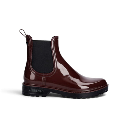Stivaletto da Pioggia Galosce Donna Chelsea in Gomma Lucida Bordeaux | Verbenas GAUDI BRILLO BURDEOS Verbenas 