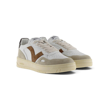 Sneakers Uomo Patchwork Bianca Cuoio | Victoria 1257101 SEUL CAMEL Victoria 