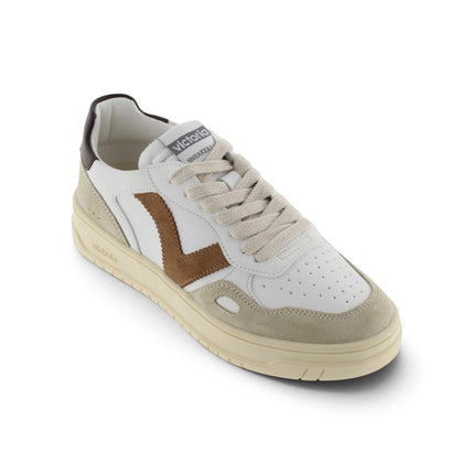 Sneakers Uomo Patchwork Bianca Cuoio | Victoria 1257101 SEUL CAMEL Victoria 