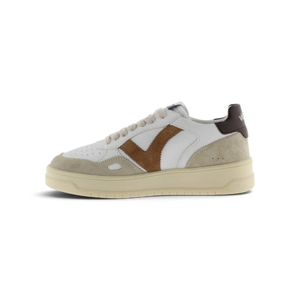 Sneakers Uomo Patchwork Bianca Cuoio | Victoria 1257101 SEUL CAMEL Victoria 
