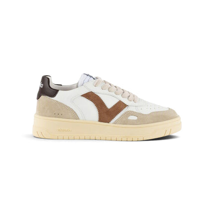 Sneakers Uomo Patchwork Bianca Cuoio | Victoria 1257101 SEUL CAMEL Victoria 