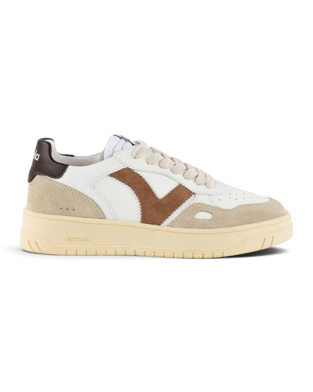 Sneakers Uomo Patchwork Bianca Cuoio | Victoria 1257101 SEUL CAMEL Victoria 