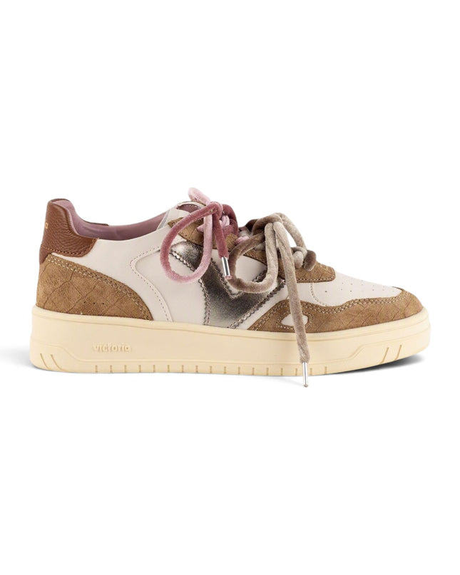 Sneakers Donna Patchwork Cuoio Doppio Laccio | Victoria 1257148 SEUL CUERO Victoria 