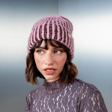 Victoria Cappello Beanie Donna Malva Viola 9126020 BICOLOR MALVA Victoria 
