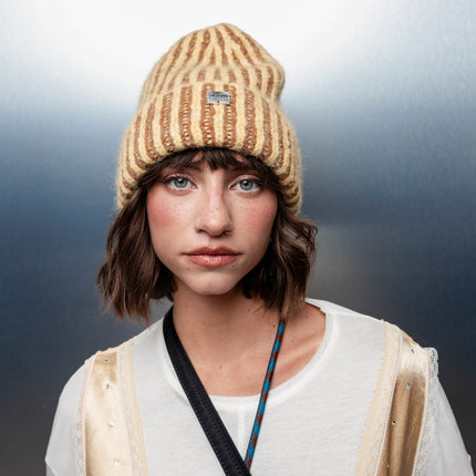 Victoria Cappello Beanie Donna Giallo Mostarda 9126020 BICOLOR MOSTAZA Victoria 