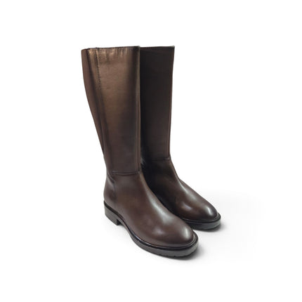 Stivale Donna Tacco Basso in Pelle Marrone | Vueva BB486206 BROWN Vueva 