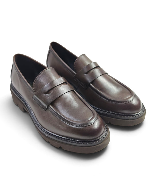 Mocassini Donna con Morsetto in Pelle Marrone | Vueva U385209 BROWN Vueva 