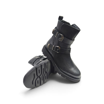 Stivaletto Donna Combat in Pelle Nero | Vueva VB385212 BLACK Vueva 